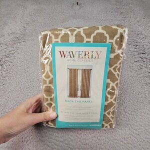 Waverly Curtain Panel 50x84 Tan 100% Cotton Back Tab Lovely Lattice Cafe Waverly